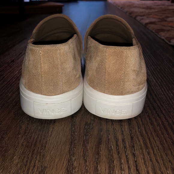 Vince Tan/Beige Suede Slip-On Sneakers - Picture 4 of 5